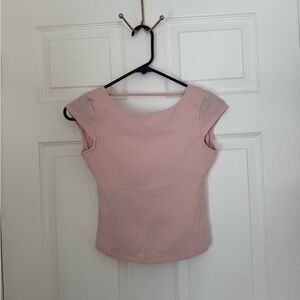 Baby pink open back tshirt